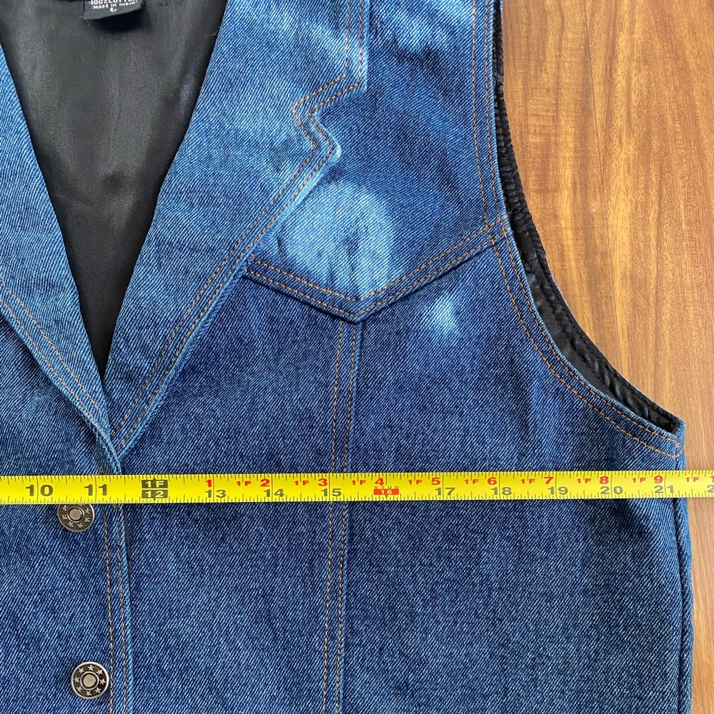VTG 70s Western Denim Vest - Picture 9 of 11